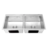 B-Gem - KS_2H - CHẬU 2 HỘC INOX 304 KHÔNG SƠN DÀY 3.5MM