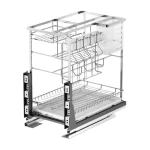 KỆ DAO THỚT NAN DẸT INOX 304 RAY GIẢM CHẤN BGKDT02