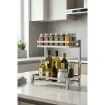 KỆ  GIA VỊ 2 TẦNG INOX 304 