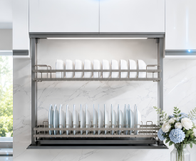 Kệ bát đĩa nâng hạ điện lên xuống cảm ứng thông minh BG - KCVIP01.800 – Nâng tầm chuẩn Smart Kitchen hiện đại