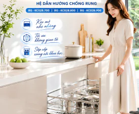 Giá xoong nồi nan dẹt Inox 301 cao cấp B-Gem – Kéo nhẹ, bếp gọn, nâng tầm trải nghiệm