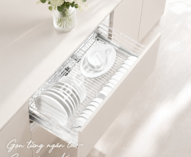 KỆ BÁT ĐĨA NAN DẸT INOX 304 BG - KC02A – GIẢI PHÁP LƯU TRỮ HIỆN ĐẠI CHO MỌI GIAN BẾP