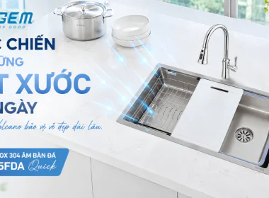 CHẬU 1 HỘC INOX 304 ÂM BÀN ĐÁ BG - 8045FDA Quick – Công Nghệ Volcano Bảo Vệ Vẻ Đẹp Bền Lâu Cho Căn Bếp Hiện Đại