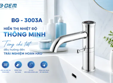 Vòi Lavabo BG - 3003A – Hiển Thị Nhiệt Độ Thông Minh, Nâng Tầm Trải Nghiệm Mỗi Ngày