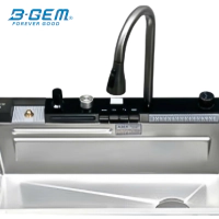 B-Gem  - V5I - CHẬU 5 PHÍM INOX 304 - CÔNG NGHỆ LINEN 3D CHỐNG TRẦY