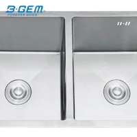 B-Gem - AT - CHẬU 2 HỘC INOX 304 ÂM MẶT ĐÁ