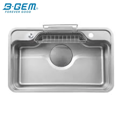 B-gem - Sky 3D - CHẬU BÁN NGUYỆT INOX 304 CÔNG NGHỆ LINEN