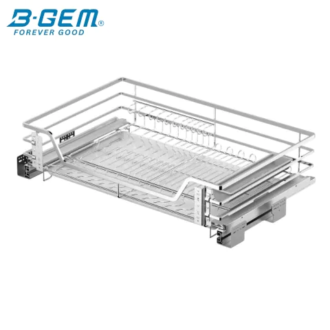 GIÁ BÁT ĐĨA NAN DẸT INOX 304 CAO CẤP, HỆ DẪN HƯỚNG CHỐNG RUNG BGKC02A