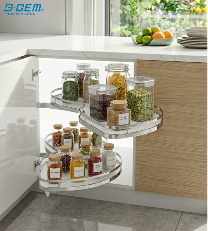 MÂM XOAY HÌNH LÁ 2 TẦNG - INOX 304 