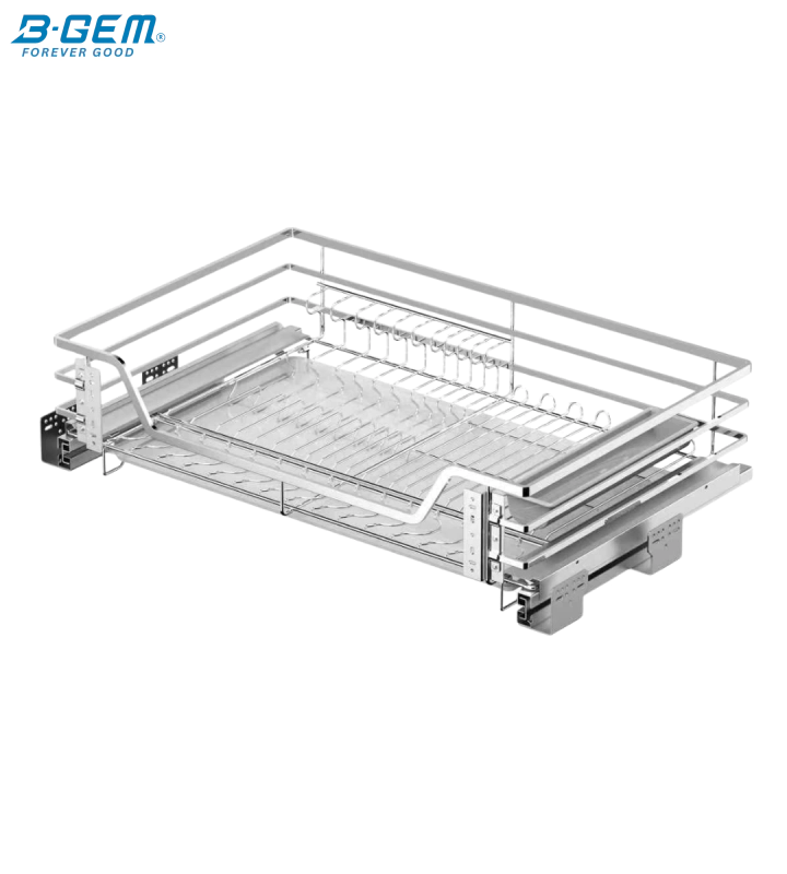 GIÁ BÁT ĐĨA NAN DẸT INOX 304 CAO CẤP, HỆ DẪN HƯỚNG CHỐNG RUNG BGKC02A