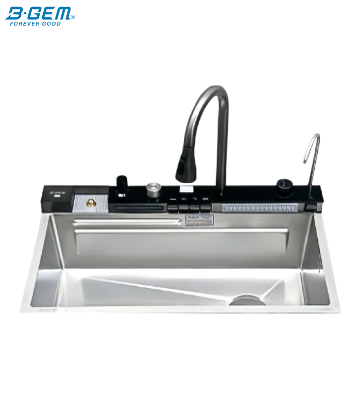 B-Gem  - V5I - CHẬU 5 PHÍM INOX 304 - CÔNG NGHỆ LINEN 3D CHỐNG TRẦY