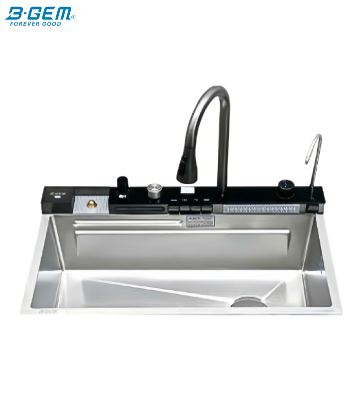 B-Gem  - V5I - CHẬU 5 PHÍM INOX 304 - CÔNG NGHỆ LINEN 3D CHỐNG TRẦY