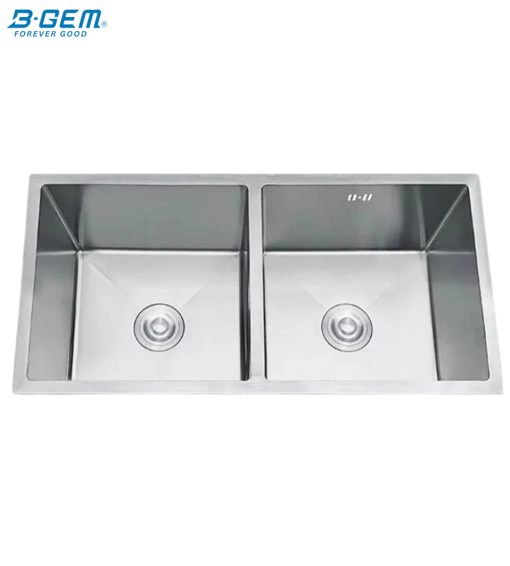 B-Gem - AT - CHẬU 2 HỘC INOX 304 ÂM MẶT ĐÁ