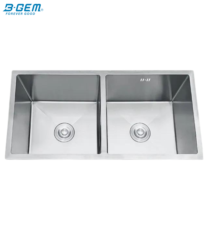 B-Gem - AT - CHẬU 2 HỘC INOX 304 ÂM MẶT ĐÁ