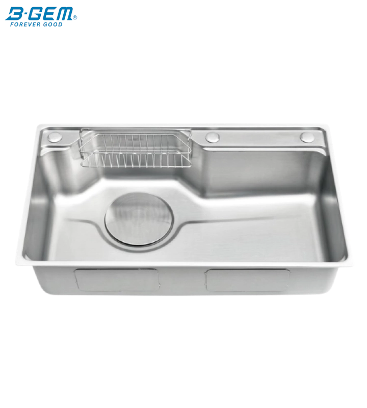 B-Gem - WH - CHẬU BÁN NGUYỆT INOX 304 CÔNG NGHỆ LINEN