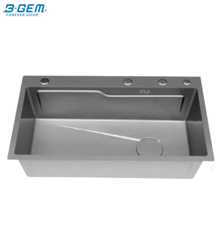 B-Gem - HQ - CHẬU 1 HỘC INOX 304 NANO ĐEN