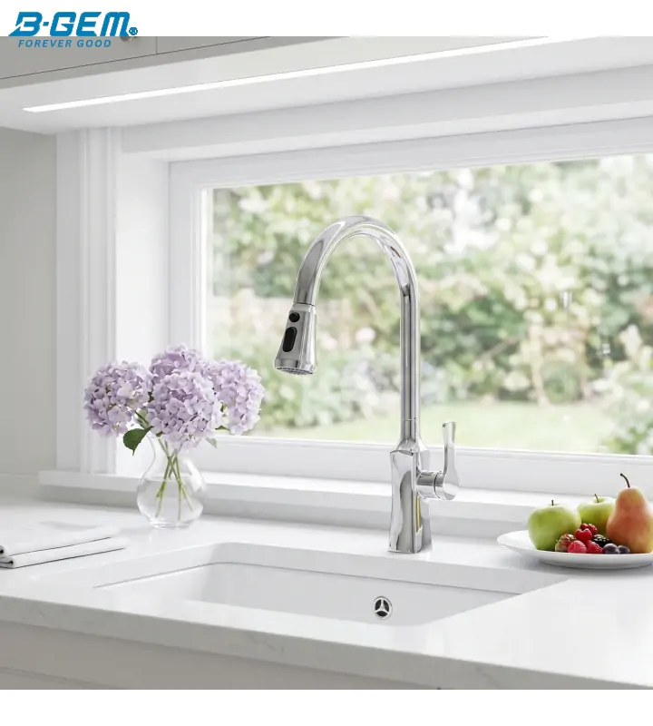 B-Gem - V02K - VÒI CHÉN NÓNG LẠNH DÂY RÚT CAO CẤP